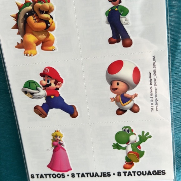 8 pcs Super Mario Temporary Tattoos - Picture 6 of 9
